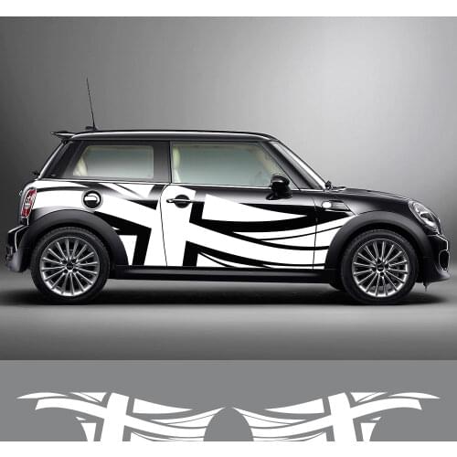 Black Union Jack Door Side Skirt Decal Stickers DIY Protection For Mini Cooper JCW Countryman Clubman Car-Styling Accessories