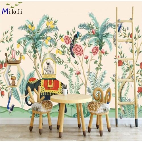 Milofi custom 3D wallpaper mural tropical plant animal photo wall living room TV bedroom decoration background wall