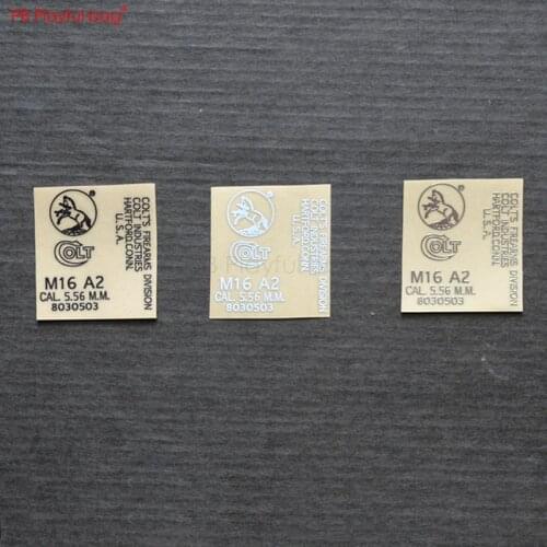 Outdoor CS activity essential Metal sticker M16A2 DIY sticker Water bullet gun metal sticker TTM L58