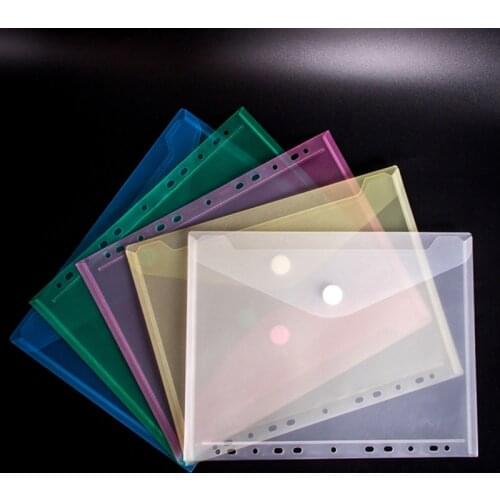 A4 Office File Holder Bag Envelope Pocket School Insert Pages File Pocket 11 Holes Information Pack Colorful Clear Document Bag