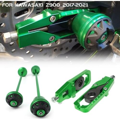 Front Rear Axle Fork Crash Sliders Wheel Protector For Kawasaki Z900 2017 2018 2019 2020 Z 900 Chain Adjusters Tensioners Catena