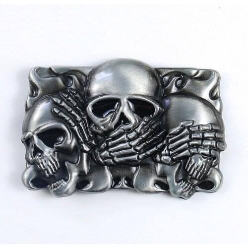 Skull skeleton belt buckle Belt DIY accessories Western cowboy Smooth belt buckle Punk rock style Jeans Accessories