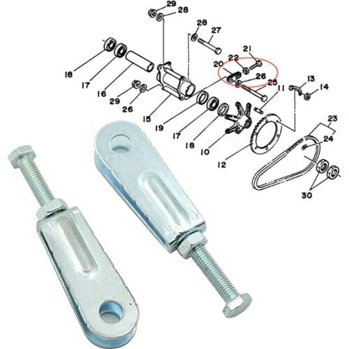 2X Chain Adjusters Rear Carrier For Yamaha YFZ350 Banshee 350 Warrior Raptor 350 ATV parts