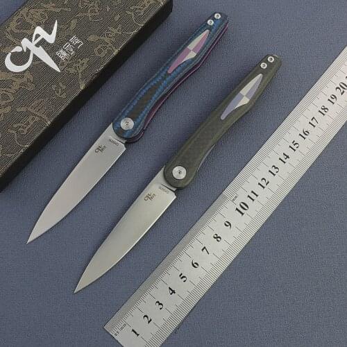 CH3010 Folding Knife CF titanium handle Tactical Survival Hunting Camping Edc M390 steel blade Multi High Hardness couteau kni