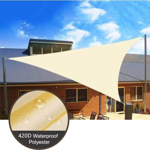 6x6x6M Triangle Shape Waterproof Sun Shade Canopies Sails Outdoor Camping Hiking Yard Garden Shelters UV Block Top Cover