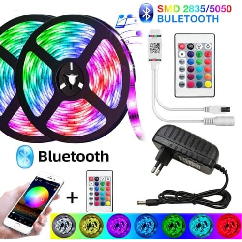 Led lights strips RGB strip SMD 5050 2835 Waterproof 5M 10M 15M 20M Luces DC 12V Power LED for Room Tape Neon Ribbon Full Set