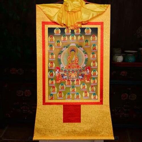 Buddha Buddha 35 Thangka hanging painting Tibetan gilt Buddha decorative painting