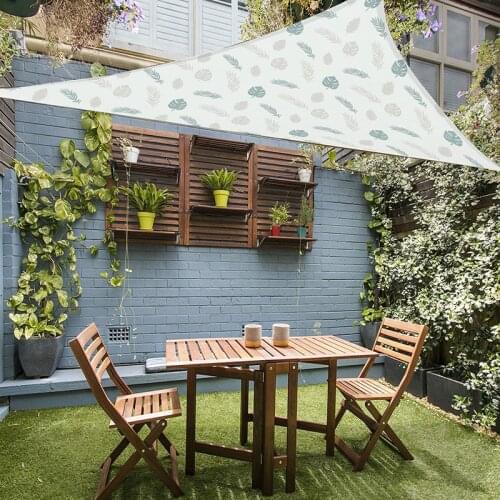 Outdoor Triangle Canopy Tent Tarp Shelter Sail Garden Courtyard Swimming Pool Rainproof Oxford Cloth Printing Beige Gray Anti-Uv