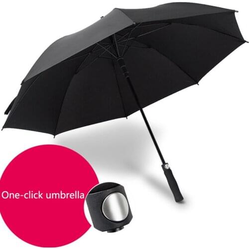 High quality long handle semi-automatic umbrella 8 bone reinforcement windproof golf umbrella parasol free shipping sale 040