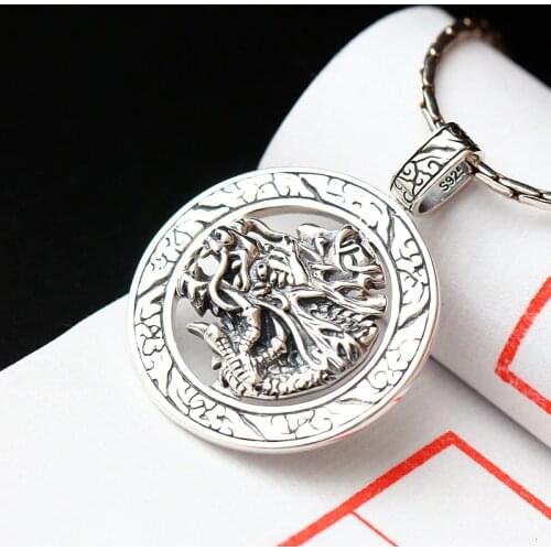 S925 pure silver jewelry wholesale handmade silver pendant ecoworld Mens retro Pendant Silver faucet Woman silver pendant