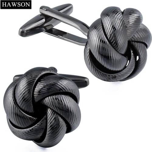 Fashion Accessories Cufflinks Twist Flower Knot Plain Metal Rhodium/Gun Plated Cuff Button Men Gift Shirt Jewelry
