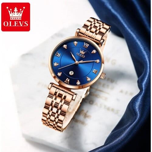 OLEVS Women Watches Luxury Diamond Rose Gold Ladies Wrist Watches Magnetic Bracelet Watch For Female Clock Relogio Feminino