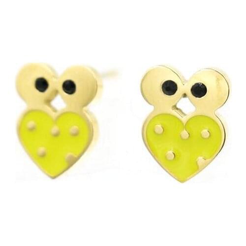 New Design Gold Color Charm Lovely Owl Stainless Steel Earring Metal Vintage Flower Stud Earrings For Women Gift Party Bijoux