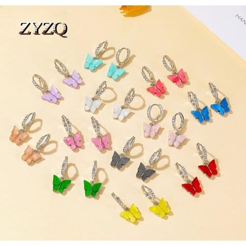 ZYZQ Cute Butterfly Earrings for Women Animal Sweet Colorful Drop Stud Earrings Fashion Bow Stud Earrings Girls Jewelry