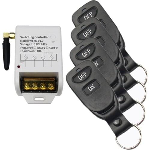 DC12V 24V 36V 48V 10A 1CH Remote Control Light Switch Relay Output Radio Receiver Module and Belt buckle Transmitter