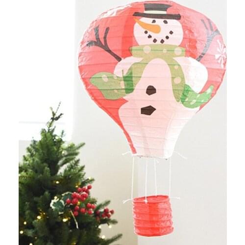 1PC Santa Claus Bear Hot Air Balloon Paper Lantern Lampshade Ceiling Light Christmas Xmas Decor Party Decoration