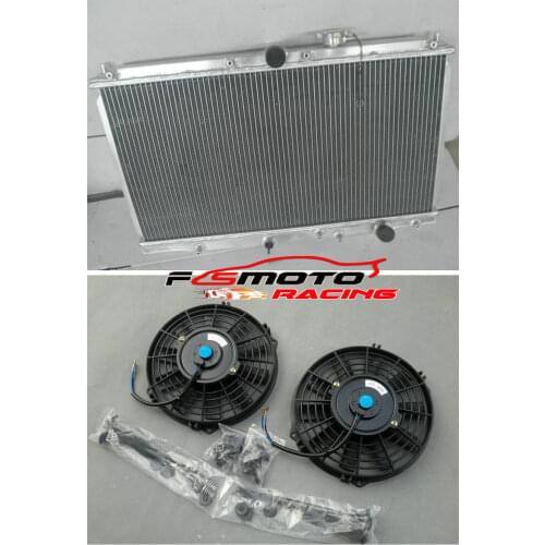 2Row Aluminum Radiator & fans For 1996-2001 Honda Prelude Accord Type SH Coupe / ACURA CL 2.2L 2.4L I4 VTi VTi-S MT