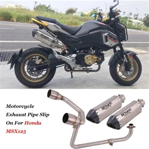 51mm Front Middle Link Pipe For Honda MSX125 MSX 125 Motorcycle Exhaust Full System Modified Double Hole Escape Moto Muffler