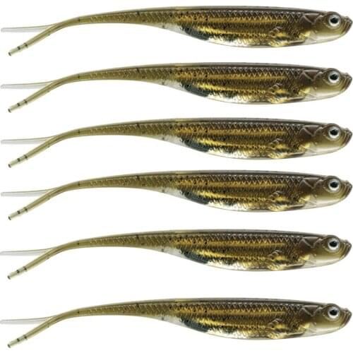 6pcs/lot Soft Jerk Bait Fishing Lure 7.5cm 1.8g Jerk Shad Soft Rubber Worm Fish Shape Artificial bait For Carp Fishing