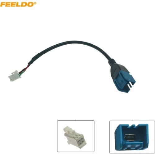 FEELDO Car Audio Input Media Data Wire Mini USB To 4Pin Cable Adapter For Nissan Ford Series USB AUX Transfer #HQ6783