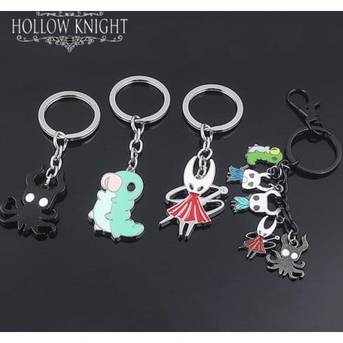 Game Hollow Knight Keychain Cute Cartoon Metal Pendant Key Chain For Men Women Car Jewelry Chaveiro llaveros
