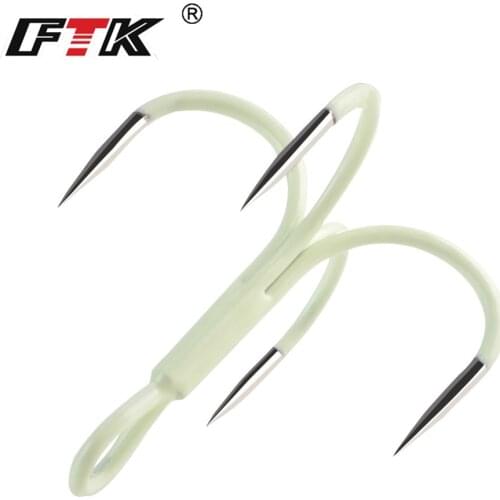 FTK 5pcs/pack Luminous Quadruple Hooks Octopus Squid Fishing Hook Steel Alloy Sea Fishing Lure Bait Jigs Assist Fsihing Hook