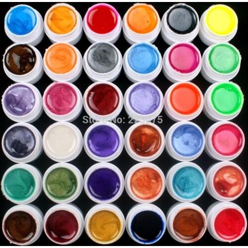 Hot DIY 36 PCS Mix Colors Pearl UV Builder Gel Acrylic Nail Art Set for Nail Tips