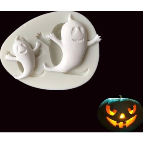 Halloween Series Ghost Shape Silicone Mold Fondant Cake Mold Chocolate Fudge Tool K007