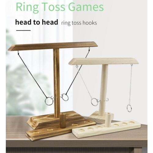 Drinking Game Toy Wooden Ring Toss Hook Board games montessori toy games kids toys for children adult Party Home Game Dropship
