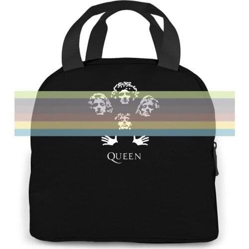Queen Rock Band Bohemian Rhapsody Freddie Mercury Vintage Throwback Logo women men Portable insulated lunch bag adult