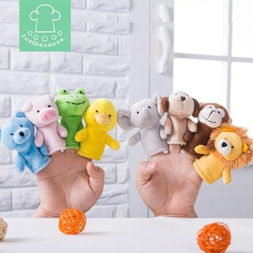 Kawaii Mini Animal Hand Puppets for Baby Kids Puzzle Piggy Frog Puppy Lion Monkey Bear Duck Elephant Finger Puppet