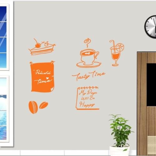 Coffee Shop Sticker Bean Fruit Juice Decal Cafe Vinyl Art Wall Decals Decor Mural Decoration Break Coffee Glass Decals CAFE1012