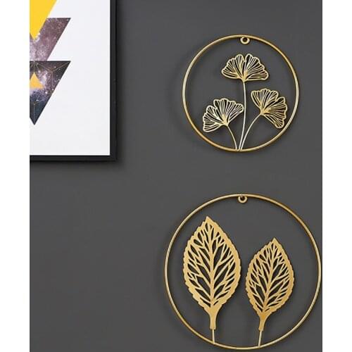 Golden Ginkgo Leaves Living Room Wall Hanging Wall Decoration For Creative Wall Hanging No Holes Birthday Party Supplies