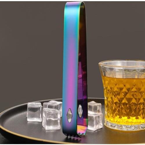 Anti-slip Ice Clip Ice Tong Bread Food BBQ Clip Barbecue Clip Stainless Steel Serrated Chuck Serving Food Clip for Bar