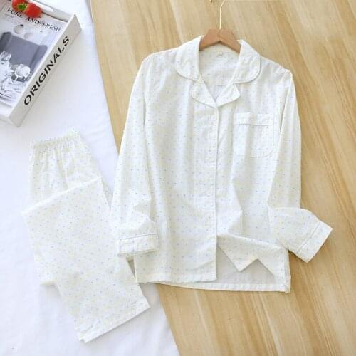 2021 new spring and summer ladies thin 100% cotton pajamas female cactus double gauze home service two piece set sleepwear women