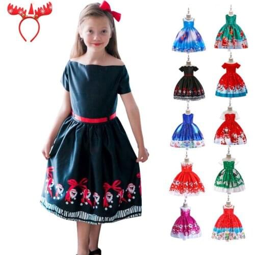 New Christmas Dress For Girls Costume Kids Dresses For Girls Princess Dress Children Evening Party Dress 3 4 5 6 7 8 9 10 Year