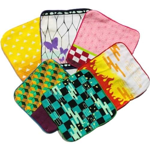 New Style Demon Slayer Pure Cotton Small Towel Anime Cartoon Two-dimensional Small Hand High Quality Childrens Towel Student