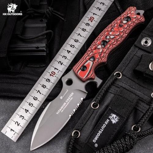 Hunting Knife HX OUTDOORS Tactical Neck Knife Camp Hike Outdoor Self Defense Offensive Hunting Survival Tools Knife