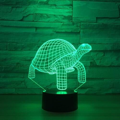 Wholesale Turtles Small Night Light Acrylic 3d Colorful Night Lamp Custom Made Remote Control Base Creative Light Fixtures