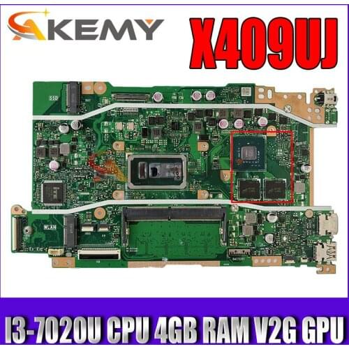 X409UJ original motherboard with I3-7020U CPU 4GB RAM V2G Akemy For ASUS X409 X409U X409UJ laptop mainboard motherboard test ok