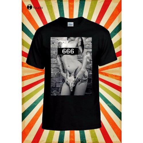 Sexy 666 Girl Skull Tattoo Funny Men Women Top Unisex T Shirt Tee Shirt