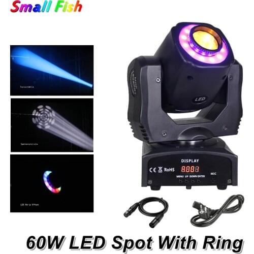60W Mini LED DMX Gobo Moving Head Spot Lights Christmas Decoration For Home Laser Projector With 12Pcs RGB LEDS Wash Stage Light