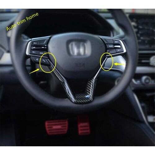 Lapetus Steering Wheel Multifunction Button Frame Cover Trim Interior For Honda Accord 10th 2018 - 2021 ABS Matte / Carbon Fiber