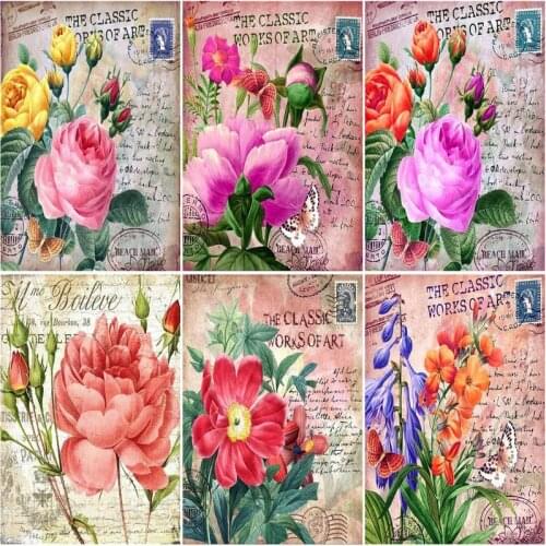 RUOPOTY 60x75cm Frame Paint By Number For Adults Flowers Words Picture By Numbers Acrylic Paint On Canvas Home Decors Art