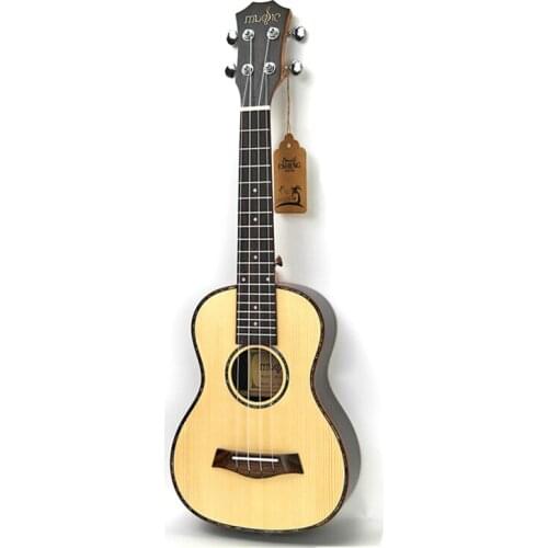 SevenAngel 26 " Tenor Ukulele Spruce Solid Wood Top Only Ukelele Hawaiian 4 String Guitar Electric Uku with Pickup EQ
