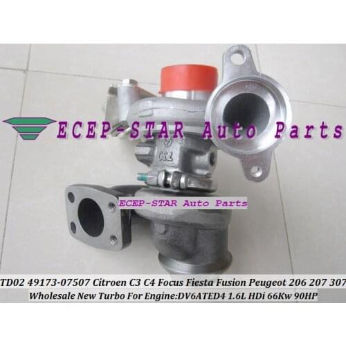 TD02 49173-07507 49173-07505 Turbo Turbocharger For Ford Fusion Fiesta 6 For Focus C-Max For Citroen C3 4 207 1.6L TDCI DV6ATED4