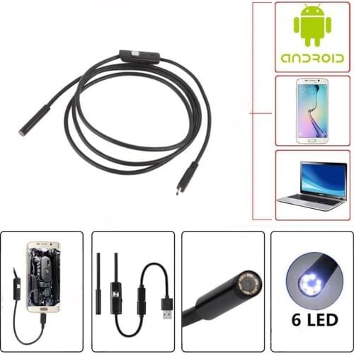 1.5M 7mm 6LED Android Endoscope USB Waterproof Borescope Inspection Camera MT