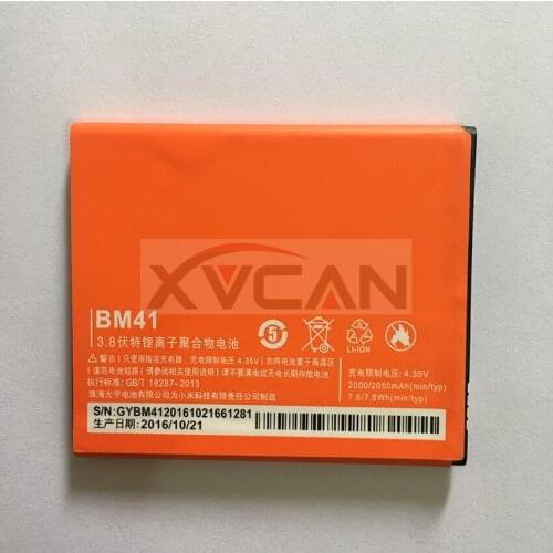 High quality xiaomi hongmi mobile phone 2050mAh BM41 battery For xiaomi hongmi smartphone