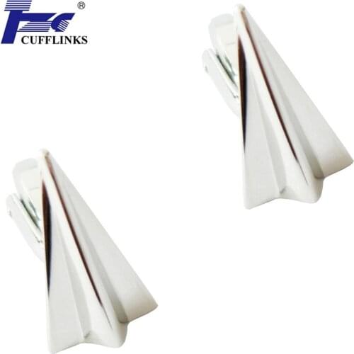 Siver Paper Plane Cufflink Cuff Link 2 Pairs Free Shipping Promotion