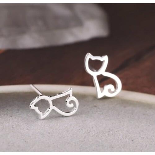 REETI 925 sterling silver Cat Stud Earrings for Women Elegant Wedding Jewelry pendientes mujer moda 2019 Brincos